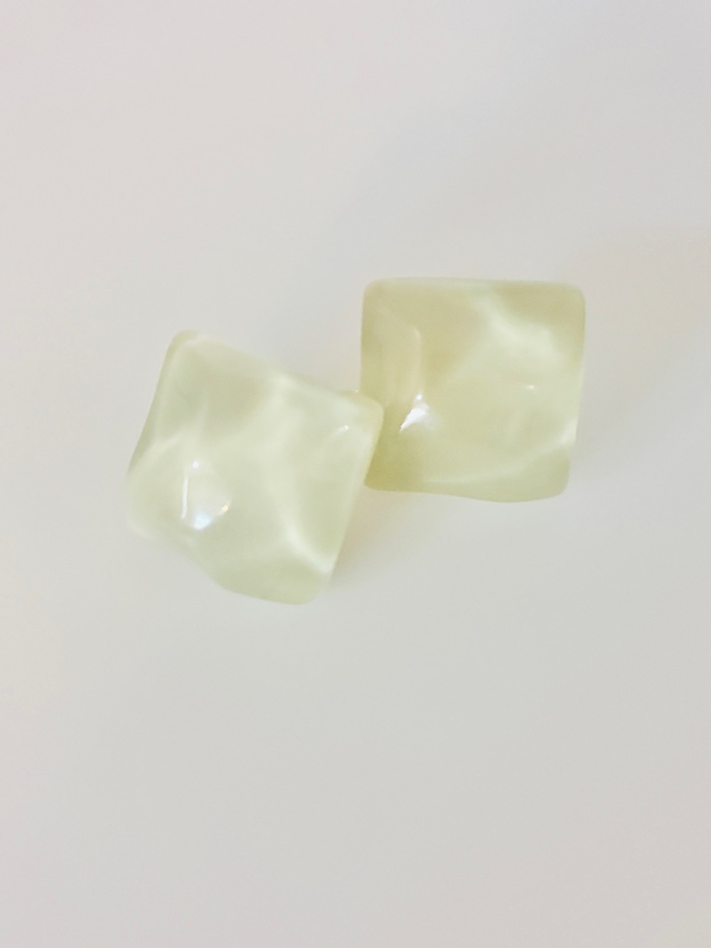 Acrylic square Clear gray studs earrings